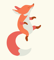 Fox cub character icon flat vector silly diverse tender adorable