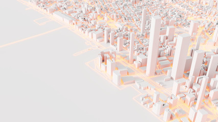 Techno mega city; urban and futuristic technology concepts, original 3d rendering