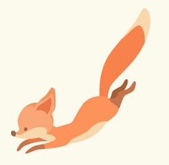 Fox cub character icon flat vector silly diverse tender adorable