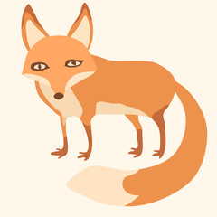 Fox cub character icon flat vector silly diverse tender adorable