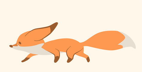 Fox cub character icon flat vector silly diverse tender adorable