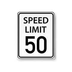 Speed Limit Sign Isolated Transparent Background