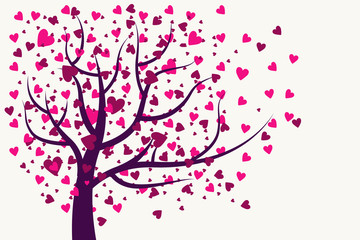 valentine's day love romantic happy gift card print heart tree