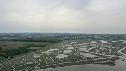 vue aérienne de la Baie de Somme