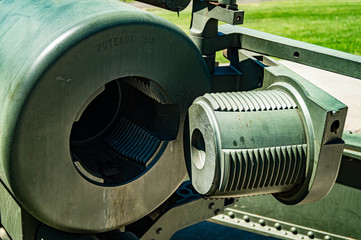 Vintage 155mm field artillery gun breech