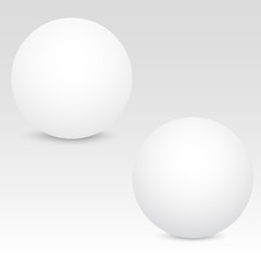 White realistic 3D sphere on grey background. vector