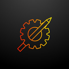 gear and pencil nolan icon. Elements of startup set. Simple icon for websites, web design, mobile app, info graphics