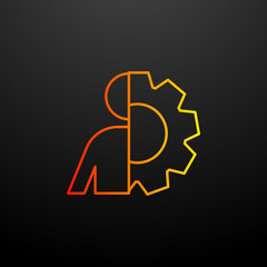 man and gear nolan icon. Elements of startup set. Simple icon for websites, web design, mobile app, info graphics