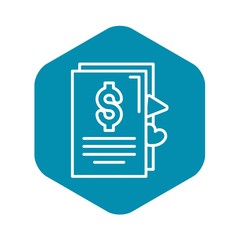 Vlog money contract icon. Outline vlog money contract vector icon for web design isolated on white background