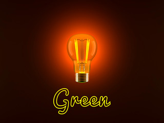 Light Bulb and Green