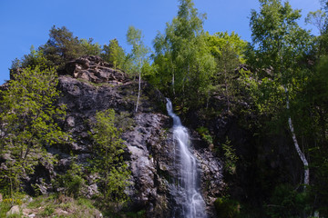 Fototapeta na wymiar Beautiful fresh Anton waterfall in Bulgaria