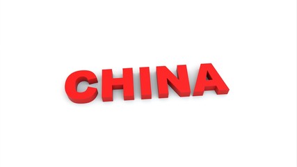 China white background 3d illustration