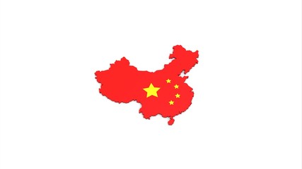 China map white background 3d illustration