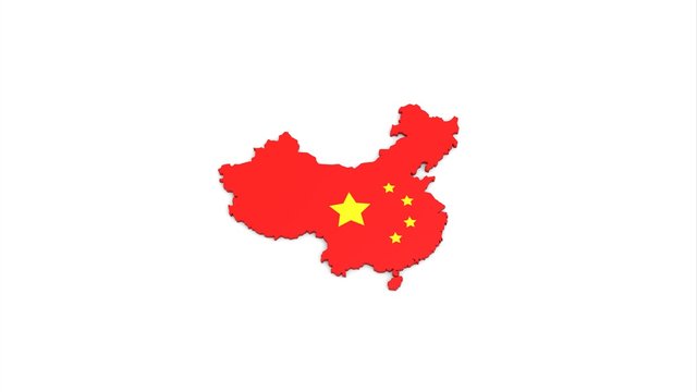 China map white background 3d illustration