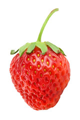 Strawberry isolated on white background. Top view. Flat lay pattern