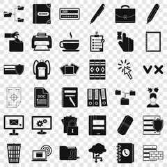 Folder icons set. Simple style of 36 folder vector icons for web for any design