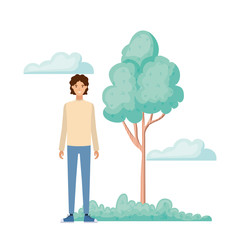 man standing in landscape avatar character