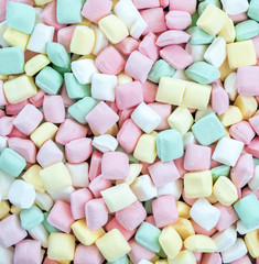 background texture - full frame jumble of colorful pastel butter mints