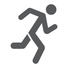 Running man glyph icon, sport and jogging, runner sign, vector graphics, a solid pattern on a white background.