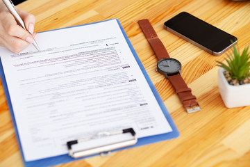 Financial Manager Sitting in Desk and Work With Financial Documents Company