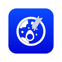 Miso soup icon digital blue for any design isolated on white vector illustration