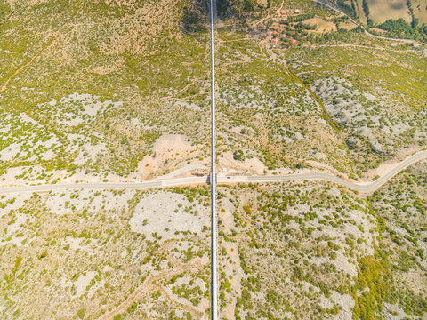 Aerial view of hydro electric  pipeline.