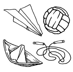 Street entertainment items leisure paper airplane jump rope paper boat