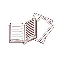 Group of books and banner pennant design