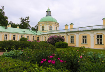 Fototapeta na wymiar The church pavilion of the palace of Alexander Danilovich Menshikov in St. Petersburg.
