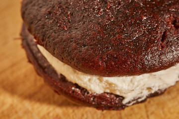 a classic whoopie pie, a favorite food in both Pennsylvania and Maine
