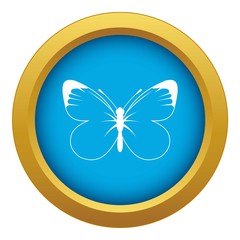 Butterfly icon blue vector isolated on white background for any design