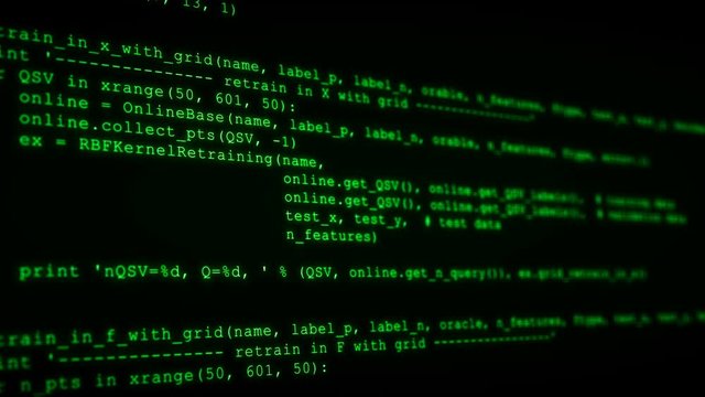 3D Hacking code data flow stream on green . Computer screen with encrypted fast typing coding symbols. Network security, programming, development, cyber encryption with blockchain and crypto concept