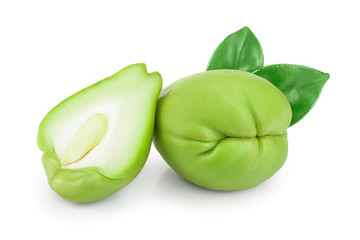 fresh Chayote vegetable isolated on white background
