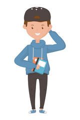 Boy cartoon of school design