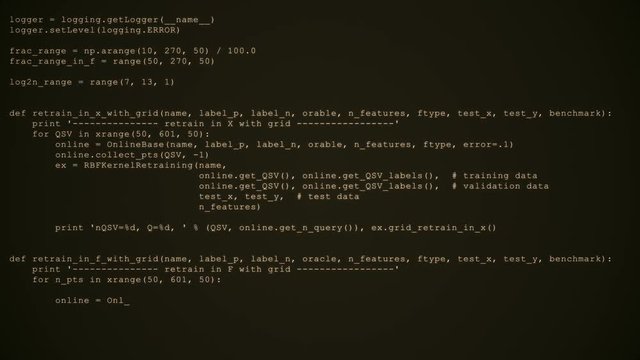 3D Hacking code data flow stream on sepia. Computer screen with encrypted fast typing coding symbols. Network security, programming, development, cyber encryption with blockchain and crypto concept