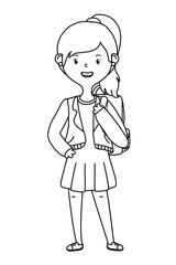 Girl cartoon of school design