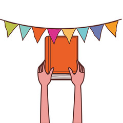 Group of books and hand design