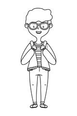 Boy cartoon of school design
