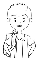 Boy cartoon of school design