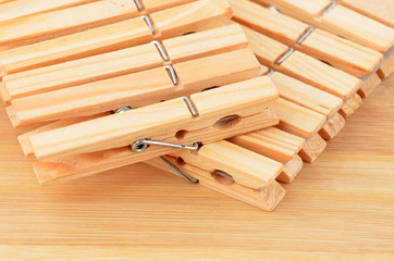 Wooden clothes pegs