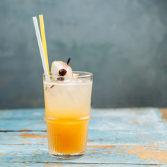 Fresh summer drink with fruit ..