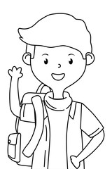 Boy cartoon of school design