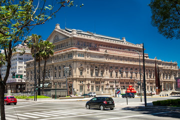 Buildings at Plaza de la Republica in Buenos Aires, Argentina.
