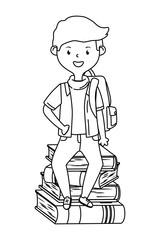 Boy cartoon of school design