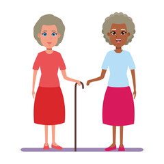 Obraz na płótnie Canvas elderly people avatar cartoon character