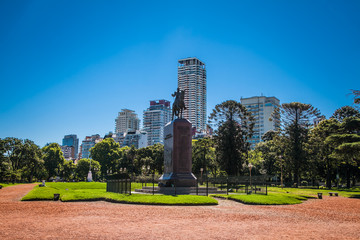 Monument near Av. Pres. Figueroa Alcorta in Palermo. Buenos Aires, Argentina.