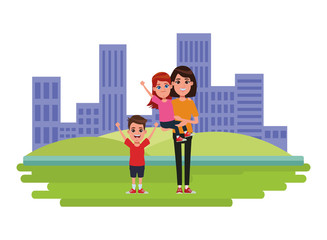 family avatar cartoon character portrait