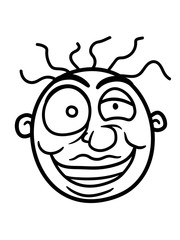 cool professor wahnsinnig verrücktes gesicht crazy kopf clipart comic cartoon design lustig mann junge