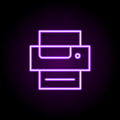 editorial, printer neon icon. Elements of editorial design set. Simple icon for websites, web design, mobile app, info graphics