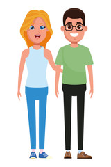 couple avatar cartoon character portrait